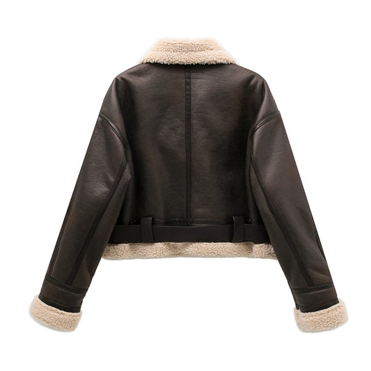 🧥 Women’s Thick Streetwear Jacket with Belt ✨