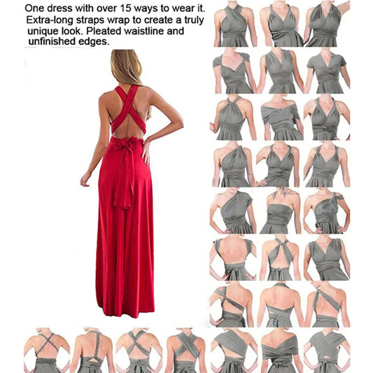 Glomexia Women’s Multiway Wrap Maxi Dress – Convertible Party Gown