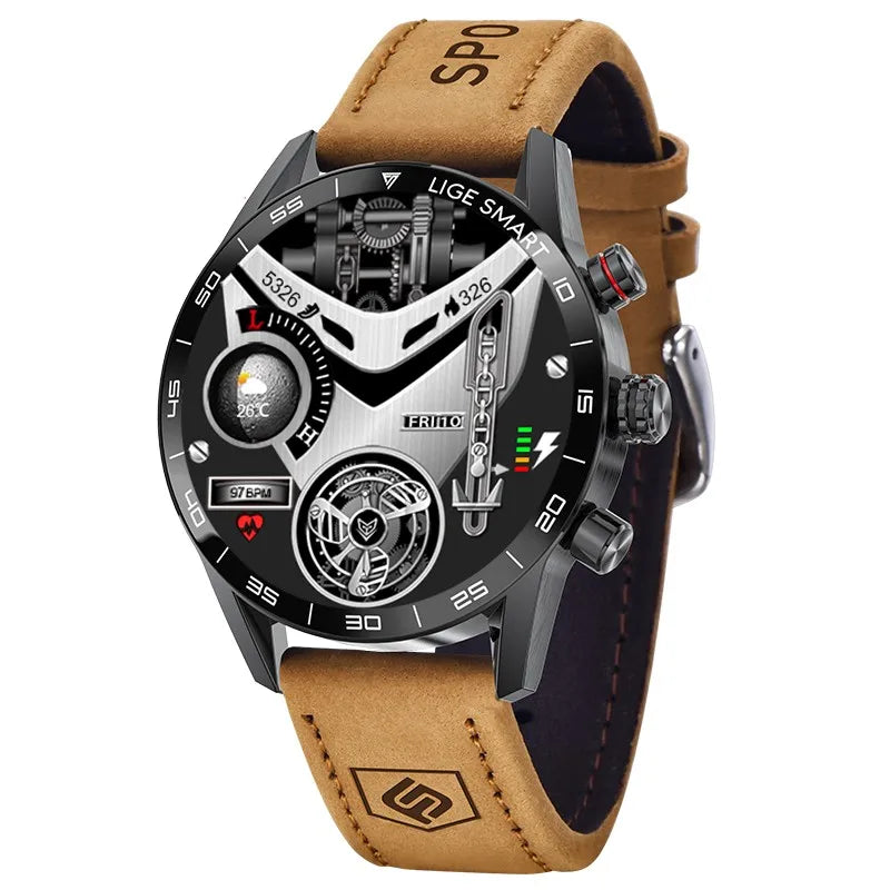 ⌚ LIGE Rugged Military GPS Smart Watch for Men | AMOLED HD | Bluetooth Call | Waterproof