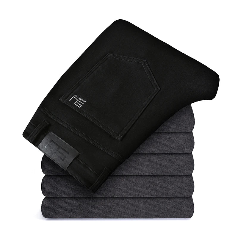 Glomexia Men’s Fleece Denim Jeans – Winter Slim Fit