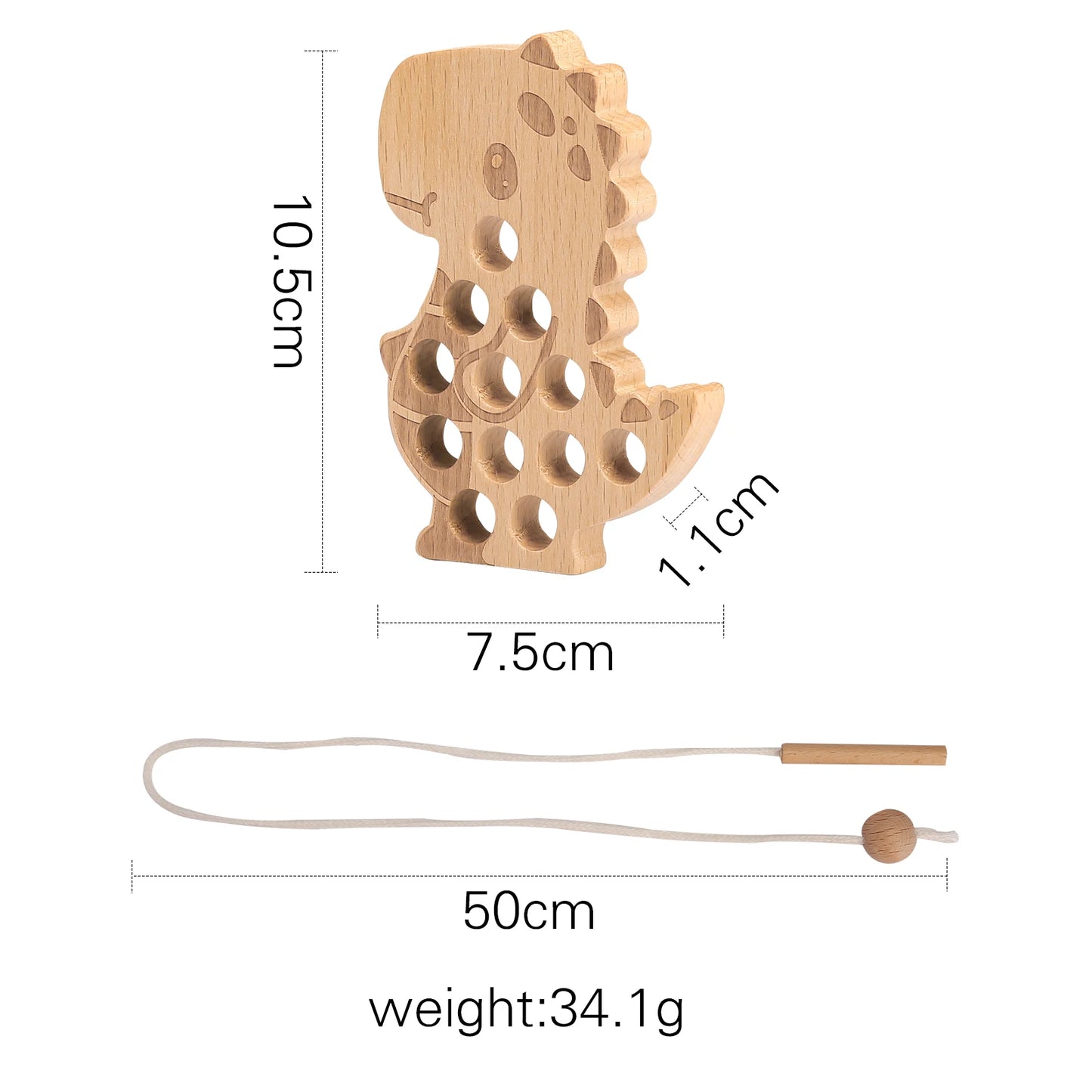 Wooden Animal Threading & Stacking Toy – Montessori Learning Set