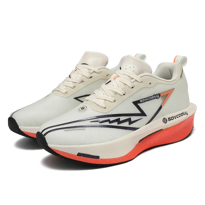 Men’s Lightweight Running Shoes | Breathable Nylon Sneakers with Carbon Plate | Non-Slip Casual Sports Shoes