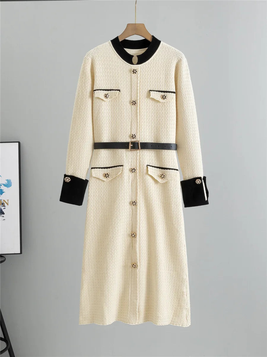 ✨ Knitted Slim Midi Dress for Women