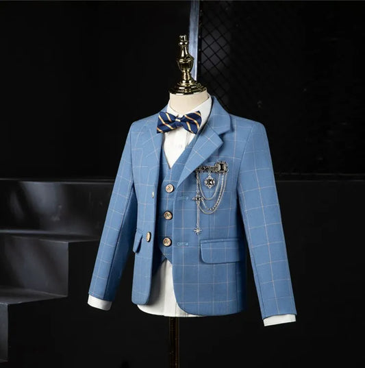 🤵 Boys Wedding Suit Set – 4PCS Kids Formal Tuxedo Outfit