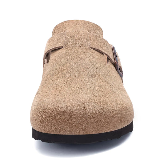 Women Suede Cork Mules 👡 | Arch Support Buckle Clogs