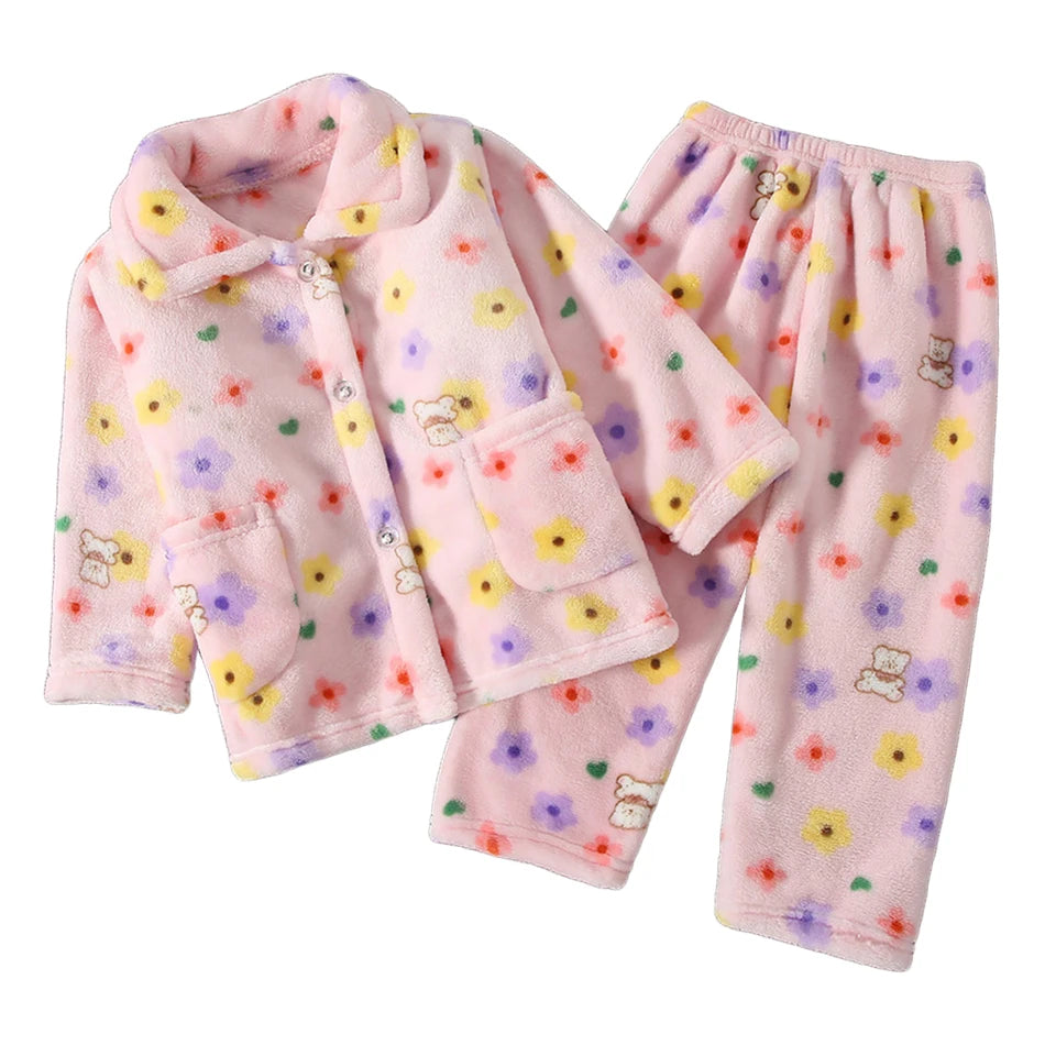 Premium Kids Coral Fleece Winter Pajama Set