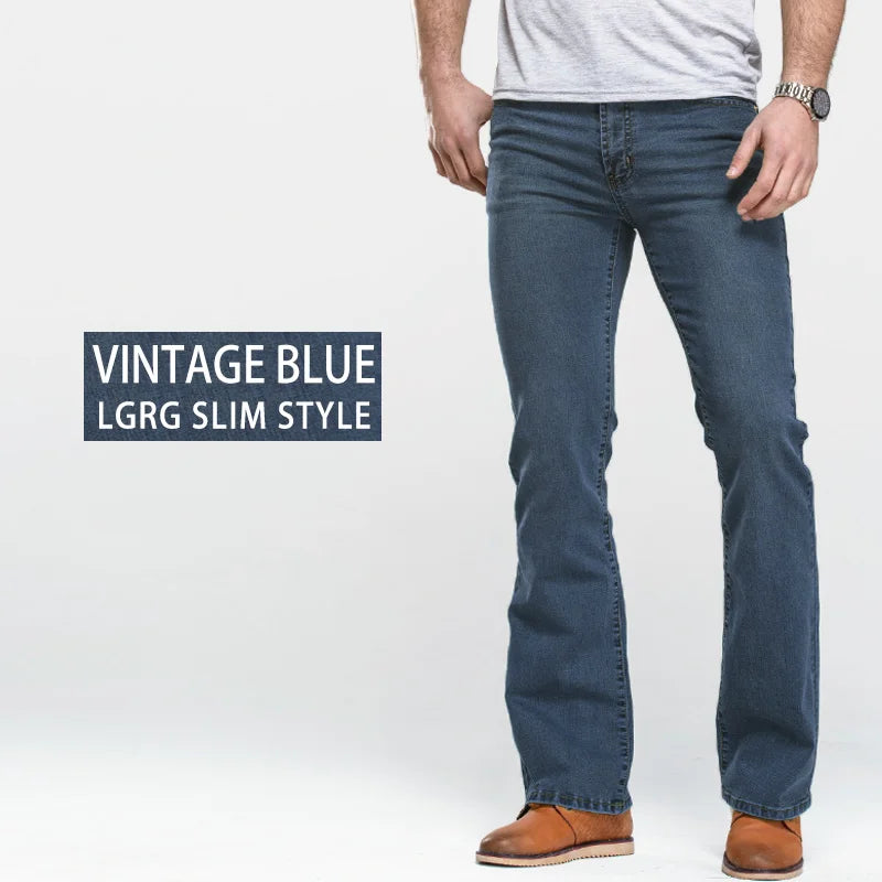 Men’s Slim Fit Bootcut Jeans – Stretch Denim Casual Pants