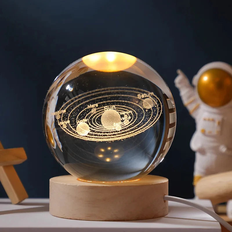3D Moon Crystal Ball Night Light