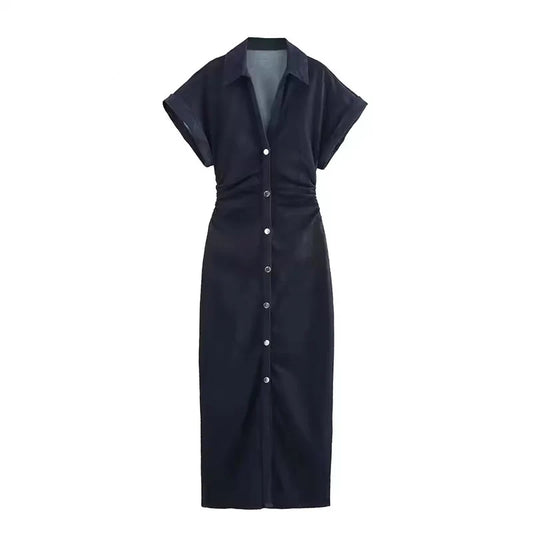 Glomexia Womenβs Denim Midi Dress π Casual Streetwear Summer Fashion π