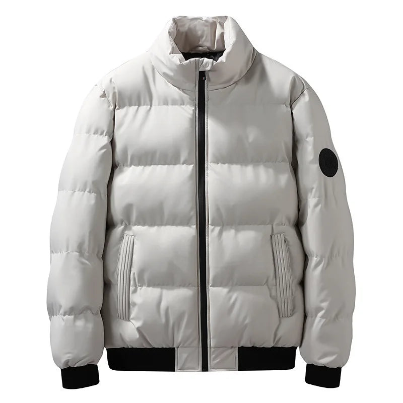 🧥 Men’s Winter Down Coat – Stand Collar