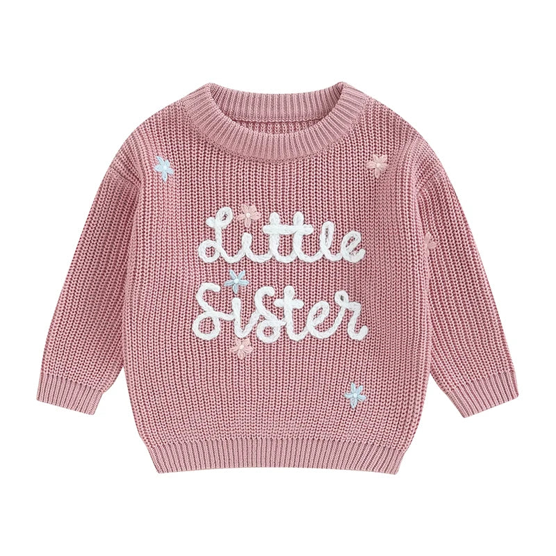 Baby Girl Floral Embroidered Knit Sweater β Soft Cotton Pullover
