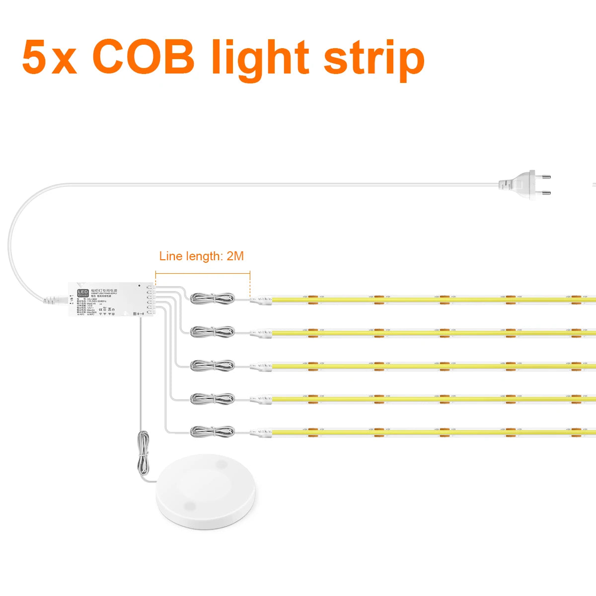 Dimmable COB LED Cabinet Light | Touch & Motion