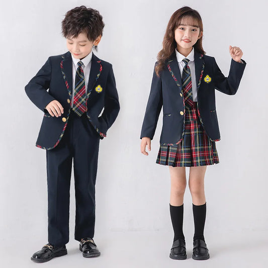 Kids Plaid Coat Set – Autumn Casual Outfit