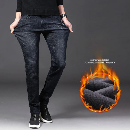 ππ₯ Glomexia Menβs Winter Thermal Fleece Jeans