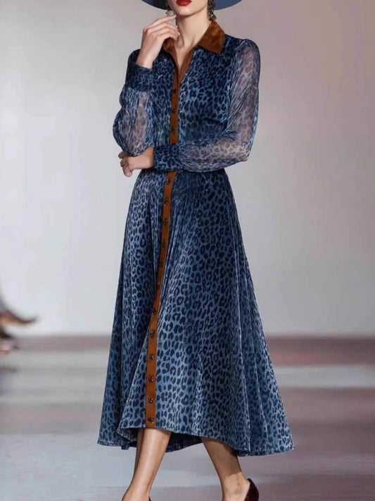 🐆 Leopard Print Vintage Long Dress