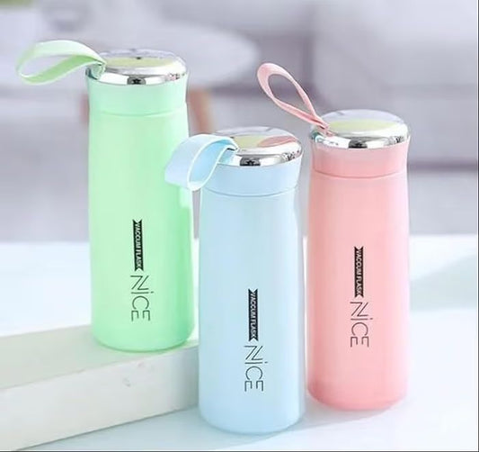 Premium Matte Finish Stainless Steel Water Bottle with Carry Loop | Leak-Proof | Stylish Pastel Colors | 400ml