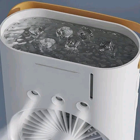 Mini Air Cooler Fan with Mist Spray, Dual Fan Cooling, RGB Light & Remote Control Portable Tower Cooler