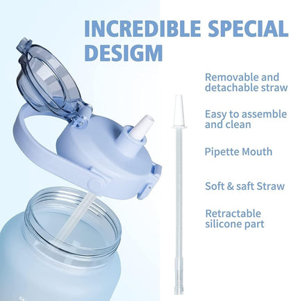 Unbreakable Motivational Water Bottle with Time Marker