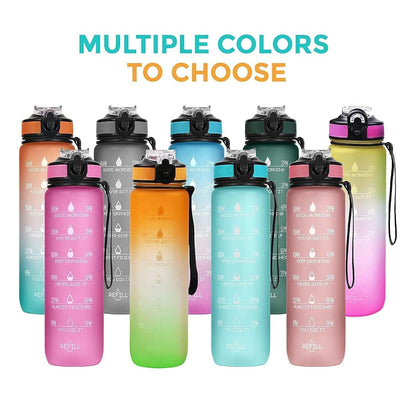Unbreakable Motivational Water Bottle with Time Marker