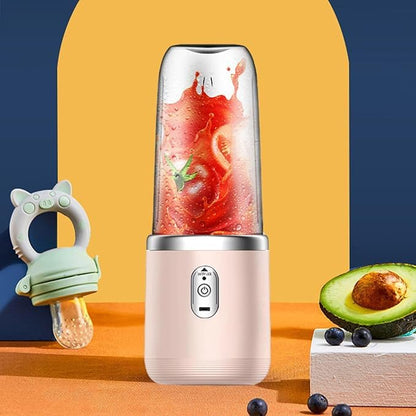 Portable Blender Electric Juicers Fruit Mixers USB Rechargeable Smoothie Mini Personal Juicer 6 Blades 3Gears With 1500 Mah Rechargeable Battery-Smoothie Blender(Blue)