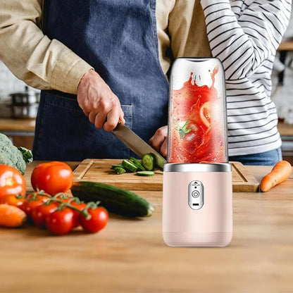 Portable Blender Electric Juicers Fruit Mixers USB Rechargeable Smoothie Mini Personal Juicer 6 Blades 3Gears With 1500 Mah Rechargeable Battery-Smoothie Blender(Blue)