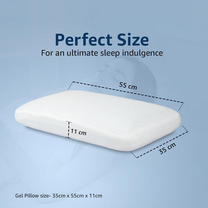amazon basics Memory Foam Cooling Gel Orthopedic Pillow | Highly Breathable | Suitable for Shoulder Pain Relief, Back Sleeper, Side Sleeper & Stomach Sleeper (22 x 15 x 4 inch)