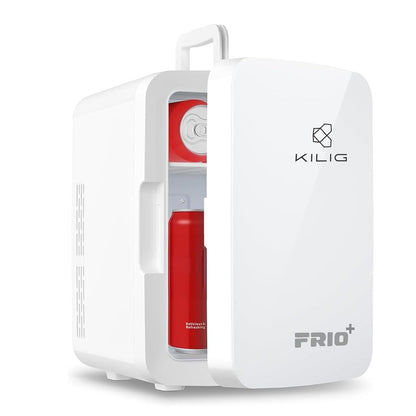 KILIG Frio Mini Fridge | Portable Cooler & Warmer | 240V AC & 12V DC Power for Home & Car | Smart Temperature Control | Perfect for Food & Beverages, Travel, Skincare, Medicine | White (Frio)