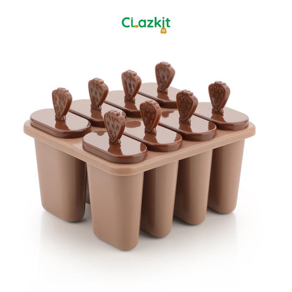 Clazkit Set of 6 Plastic Reusable Ice Pop Makers, Homemade Popsicle/Frozen Ice Cream/Kulfi Candy for Children & Adults - Multicolor, 11.4 x 11.9 x 14.1 cm