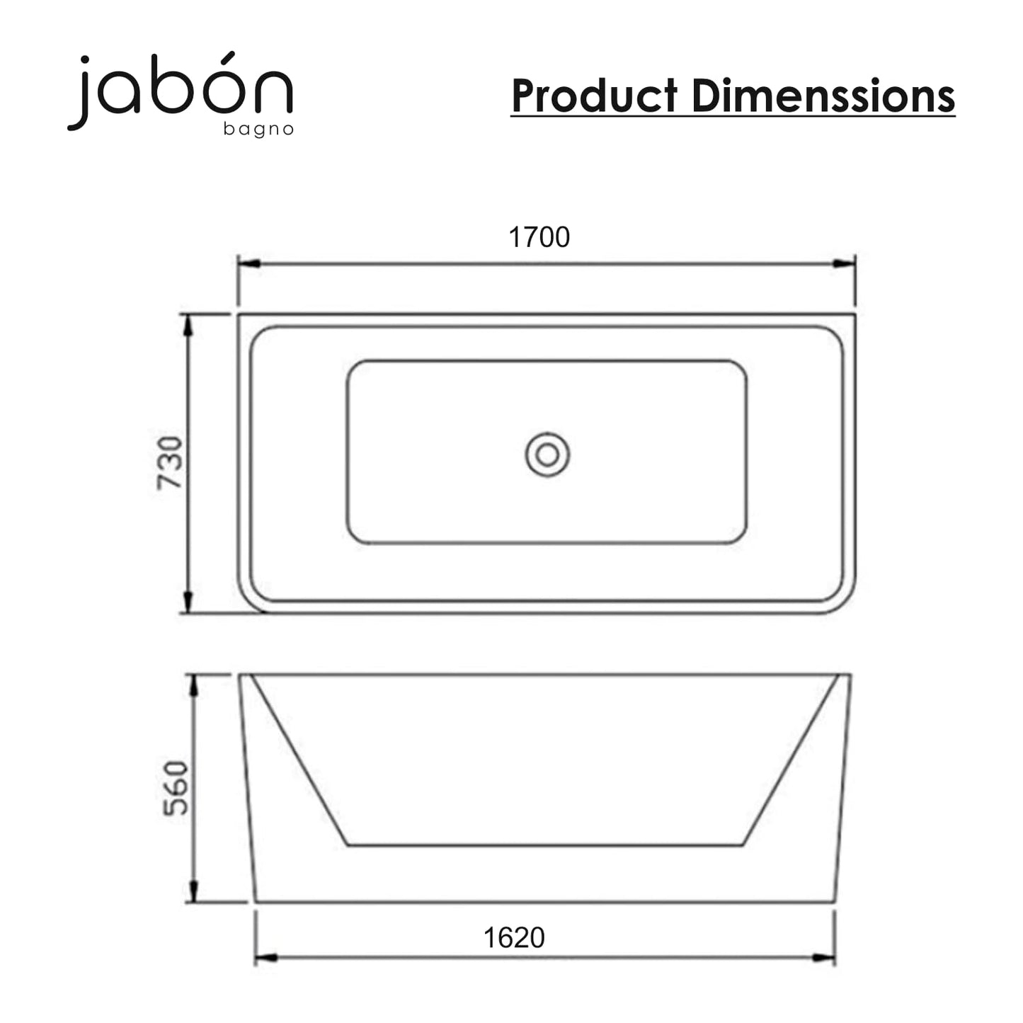 TAISOR Freestanding Bathtub 150 cm – White Glossy Acrylic Soaking Tub with Overflow Drain, Brass Pop-Up Waste & Waste Pipe, 6-Layer Reinforced Standalone Bath Tub