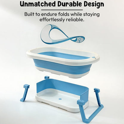 StarAndDaisy Bath Tub for Baby 0-5 Years/Foldable Bath tub for Kids with Cushion, Space Saving Design, Newborn Baby Folding Bathing Tub Girls & Boys, Easy to Store- Grey