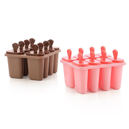 Clazkit Set of 6 Plastic Reusable Ice Pop Makers, Homemade Popsicle/Frozen Ice Cream/Kulfi Candy for Children & Adults - Multicolor, 11.4 x 11.9 x 14.1 cm