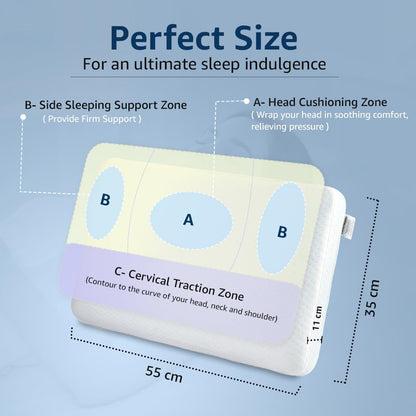 amazon basics Memory Foam Cooling Gel Orthopedic Pillow | Highly Breathable | Suitable for Shoulder Pain Relief, Back Sleeper, Side Sleeper & Stomach Sleeper (22 x 15 x 4 inch)