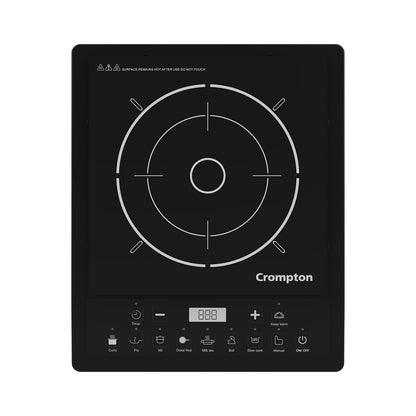 Crompton Instaserve 1600 W Induction Cooktop | 7 One touch Indian Menus | Overvoltage Shield Protection | 1 Year Warranty