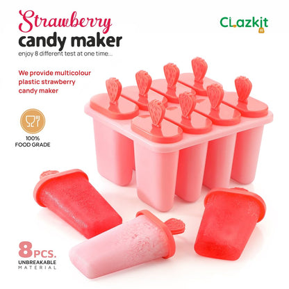 Clazkit Set of 6 Plastic Reusable Ice Pop Makers, Homemade Popsicle/Frozen Ice Cream/Kulfi Candy for Children & Adults - Multicolor, 11.4 x 11.9 x 14.1 cm