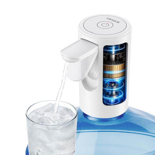 UN1QUE Water Dispenser Pump for 20 Litre Bottle, Foldable Water Dispenser for Home, Type-C Rechargeable Water Pump with 1.35L/Min Fast Flow, Wireless Water Can Dispenser Home Office Outdoor