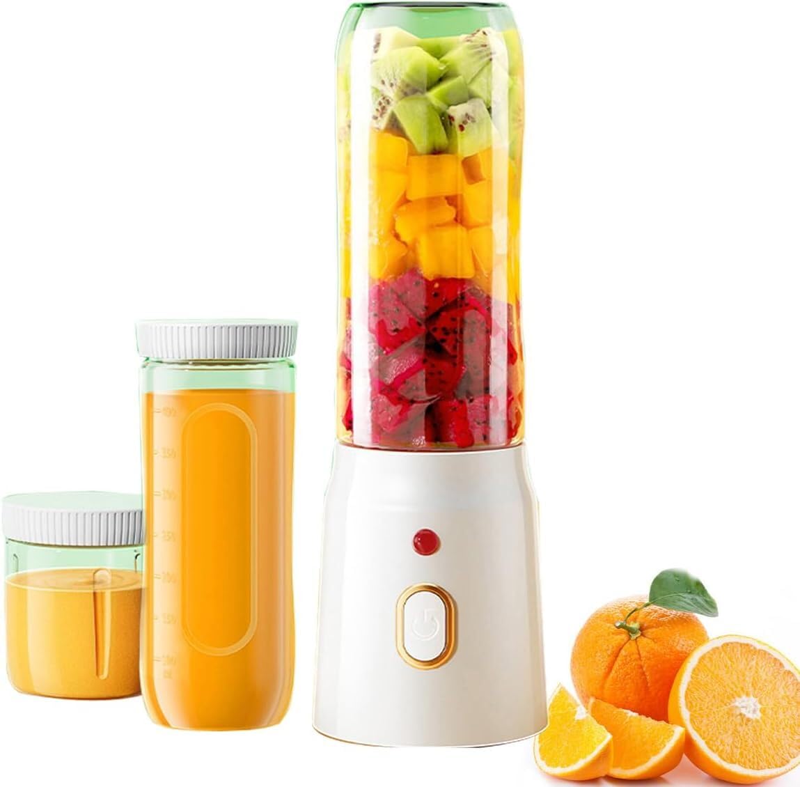Portable Blender Electric Juicers Fruit Mixers USB Rechargeable Smoothie Mini Personal Juicer 6 Blades 3Gears With 1500 Mah Rechargeable Battery-Smoothie Blender(Blue)