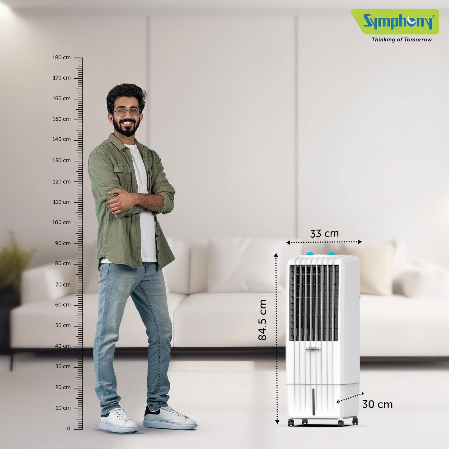 Symphony Diet 12T Tower Air Cooler | Honeycomb Cooling Pad | Powerful Blower | Auto Louver Movement | Cool Flow Dispenser | 12L | 1-Year Warranty