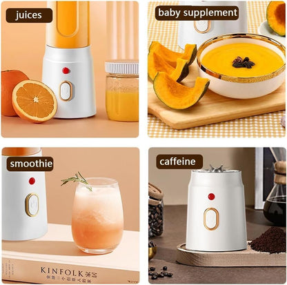 Portable Blender Electric Juicers Fruit Mixers USB Rechargeable Smoothie Mini Personal Juicer 6 Blades 3Gears With 1500 Mah Rechargeable Battery-Smoothie Blender(Blue)