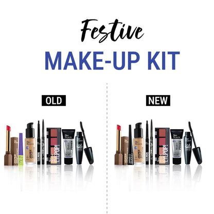 Blue Heaven Festive Makeup Kit Set | Pack of 8 Makeup Essentials | Complete Makeup Kit Set for women | Ideal for Festive Looks, Gifting & Bridal Makeup | Medium Tone Combo | Pack of 8 | 32.1g+45.5ml