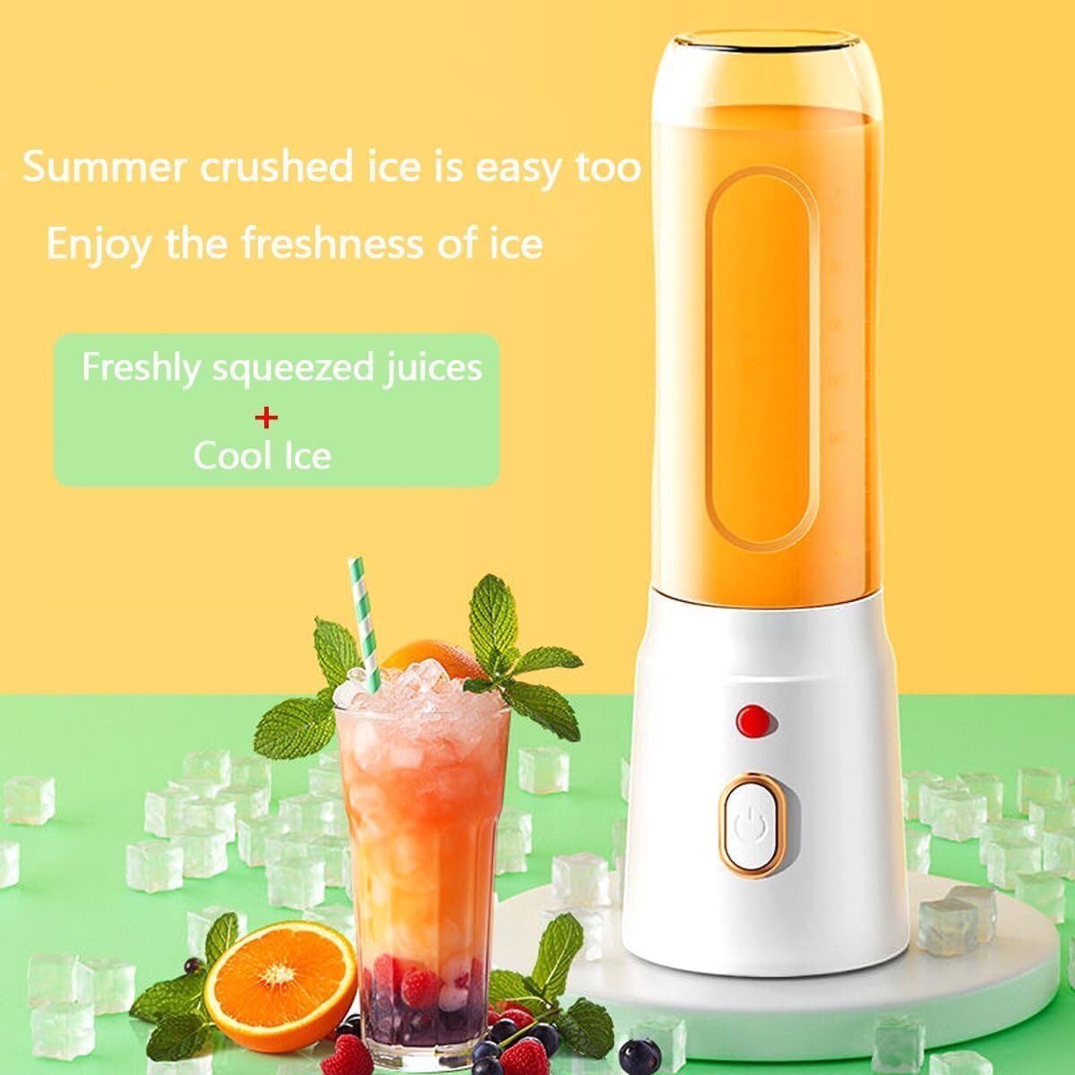 Portable Blender Electric Juicers Fruit Mixers USB Rechargeable Smoothie Mini Personal Juicer 6 Blades 3Gears With 1500 Mah Rechargeable Battery-Smoothie Blender(Blue)