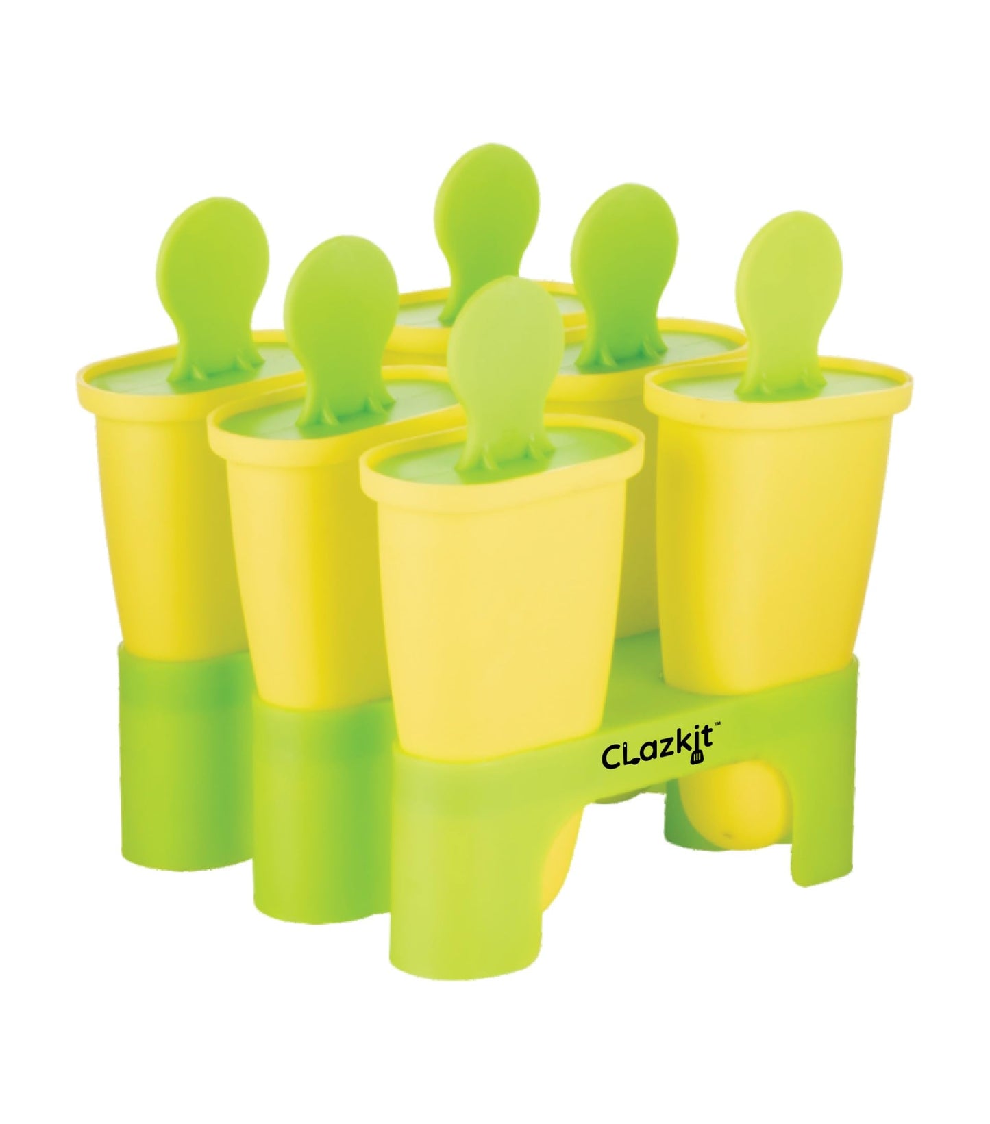 Clazkit Set of 6 Plastic Reusable Ice Pop Makers, Homemade Popsicle/Frozen Ice Cream/Kulfi Candy for Children & Adults - Multicolor, 11.4 x 11.9 x 14.1 cm