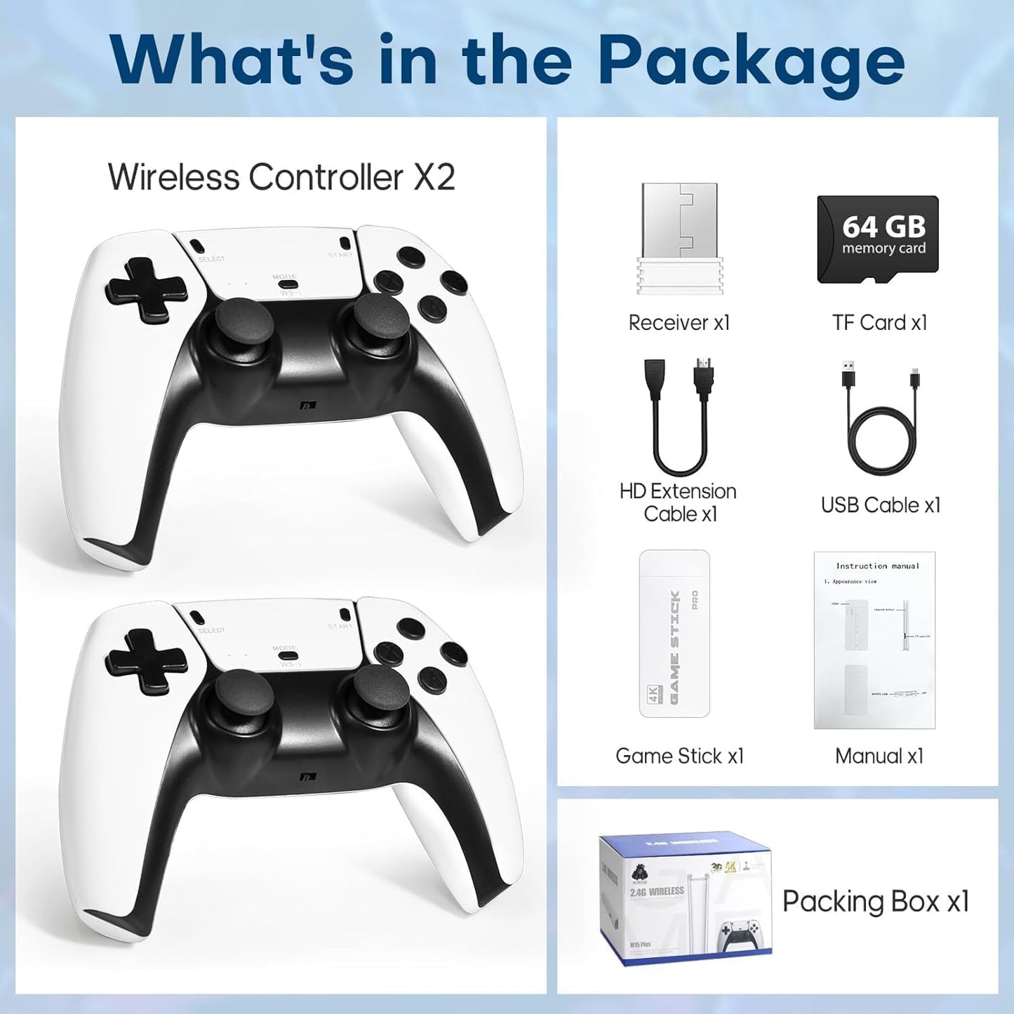 New 2026 Upgraded 4k TV Video Game Gaming System, Plug & Play Video TV Games HD with Wireless 2 Controllers for Men/Women/Girls/Boys/Adult/Kids