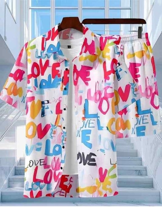 Premium Men’s Casual Summer Co-Ord Set – Printed Shirt & Shorts