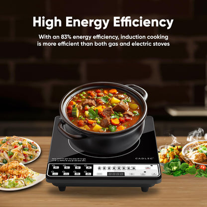 Cadlec CookFusion 2000W Induction Cooktop | 7 Cooking Modes, Auto Shut-Off, Over-Heat Protection, LED Display, BIS Approved, 2-Year Warranty | Black