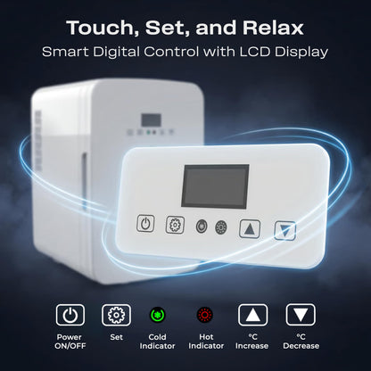 KILIG Frio Mini Fridge | Portable Cooler & Warmer | 240V AC & 12V DC Power for Home & Car | Smart Temperature Control | Perfect for Food & Beverages, Travel, Skincare, Medicine | White (Frio)