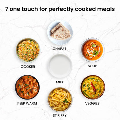 Crompton Instaserve 1600 W Induction Cooktop | 7 One touch Indian Menus | Overvoltage Shield Protection | 1 Year Warranty