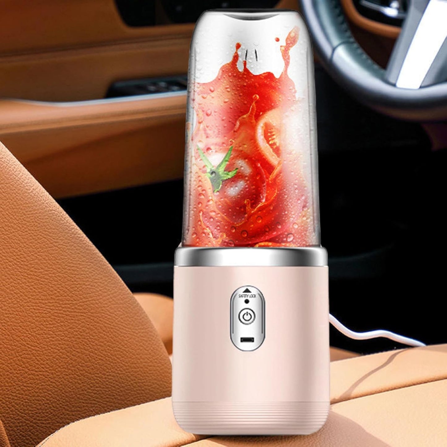 Portable Blender Electric Juicers Fruit Mixers USB Rechargeable Smoothie Mini Personal Juicer 6 Blades 3Gears With 1500 Mah Rechargeable Battery-Smoothie Blender(Blue)
