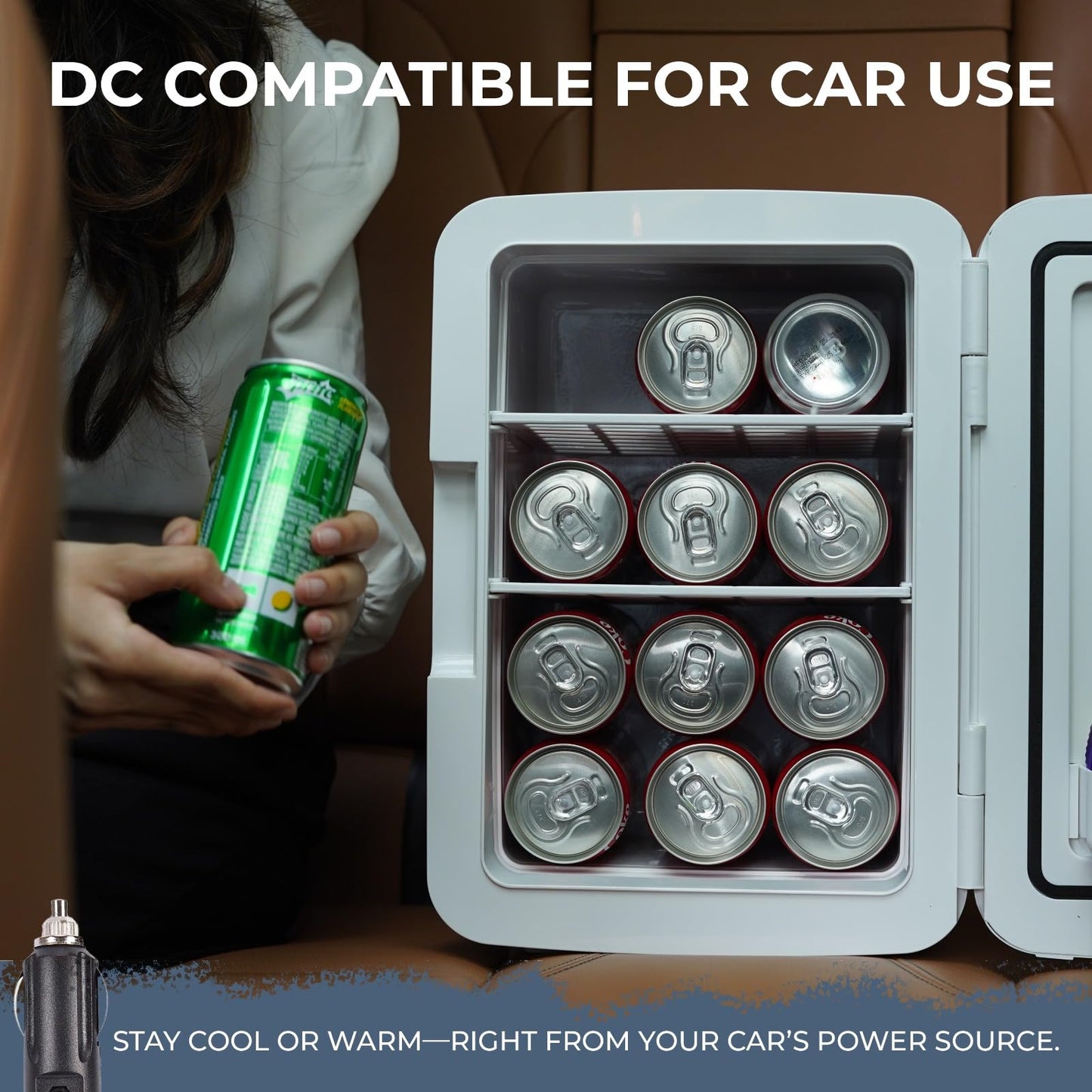 KILIG Frio Mini Fridge | Portable Cooler & Warmer | 240V AC & 12V DC Power for Home & Car | Smart Temperature Control | Perfect for Food & Beverages, Travel, Skincare, Medicine | White (Frio)
