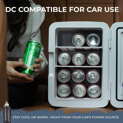 KILIG Frio Mini Fridge | Portable Cooler & Warmer | 240V AC & 12V DC Power for Home & Car | Smart Temperature Control | Perfect for Food & Beverages, Travel, Skincare, Medicine | White (Frio)