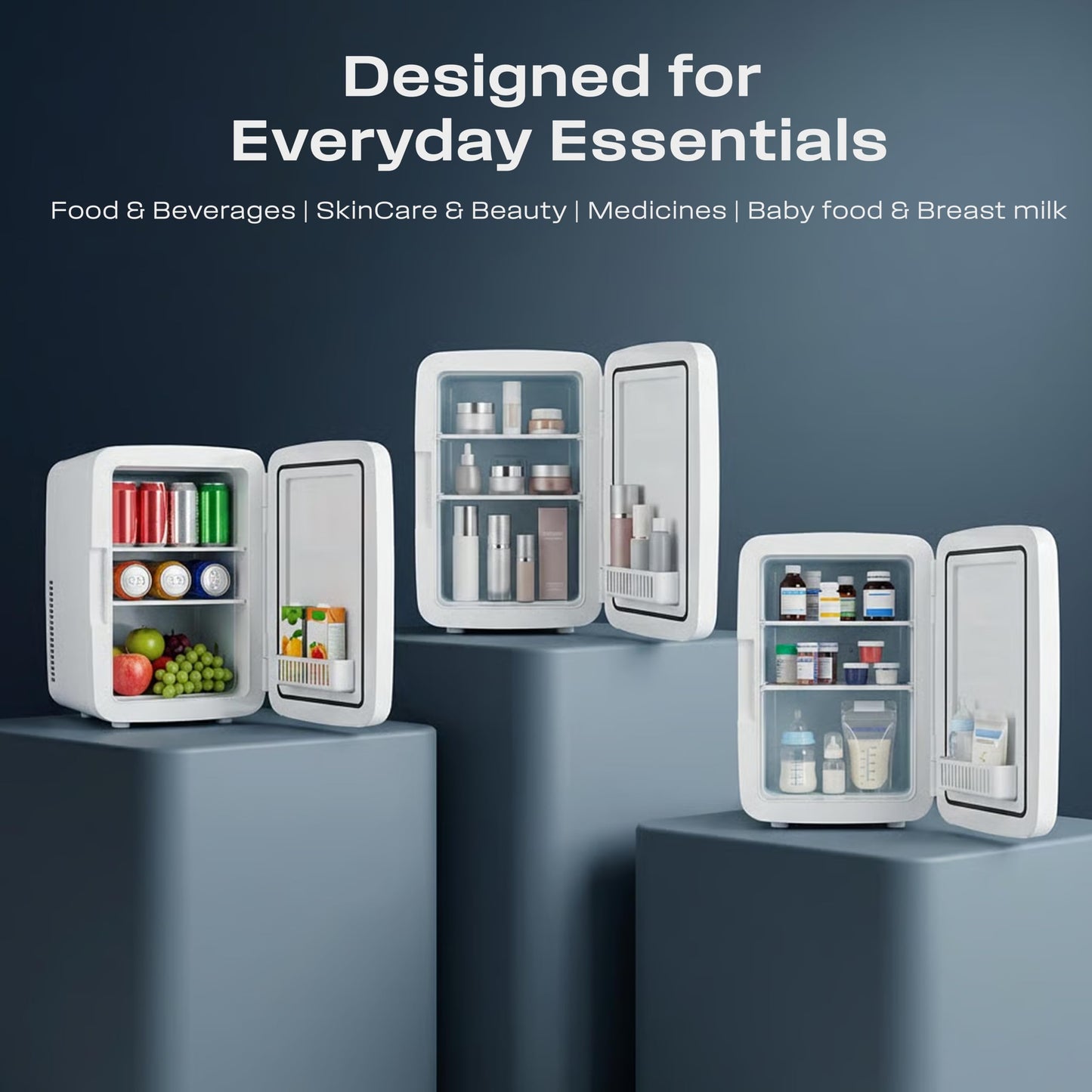 KILIG Frio Mini Fridge | Portable Cooler & Warmer | 240V AC & 12V DC Power for Home & Car | Smart Temperature Control | Perfect for Food & Beverages, Travel, Skincare, Medicine | White (Frio)
